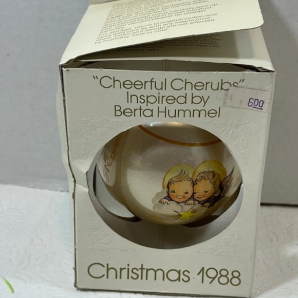 VTG "Cheerful Cherubs" Inspired by Berta Hummel Christmas 1988 Glass Ornament - Picture 8 of 14